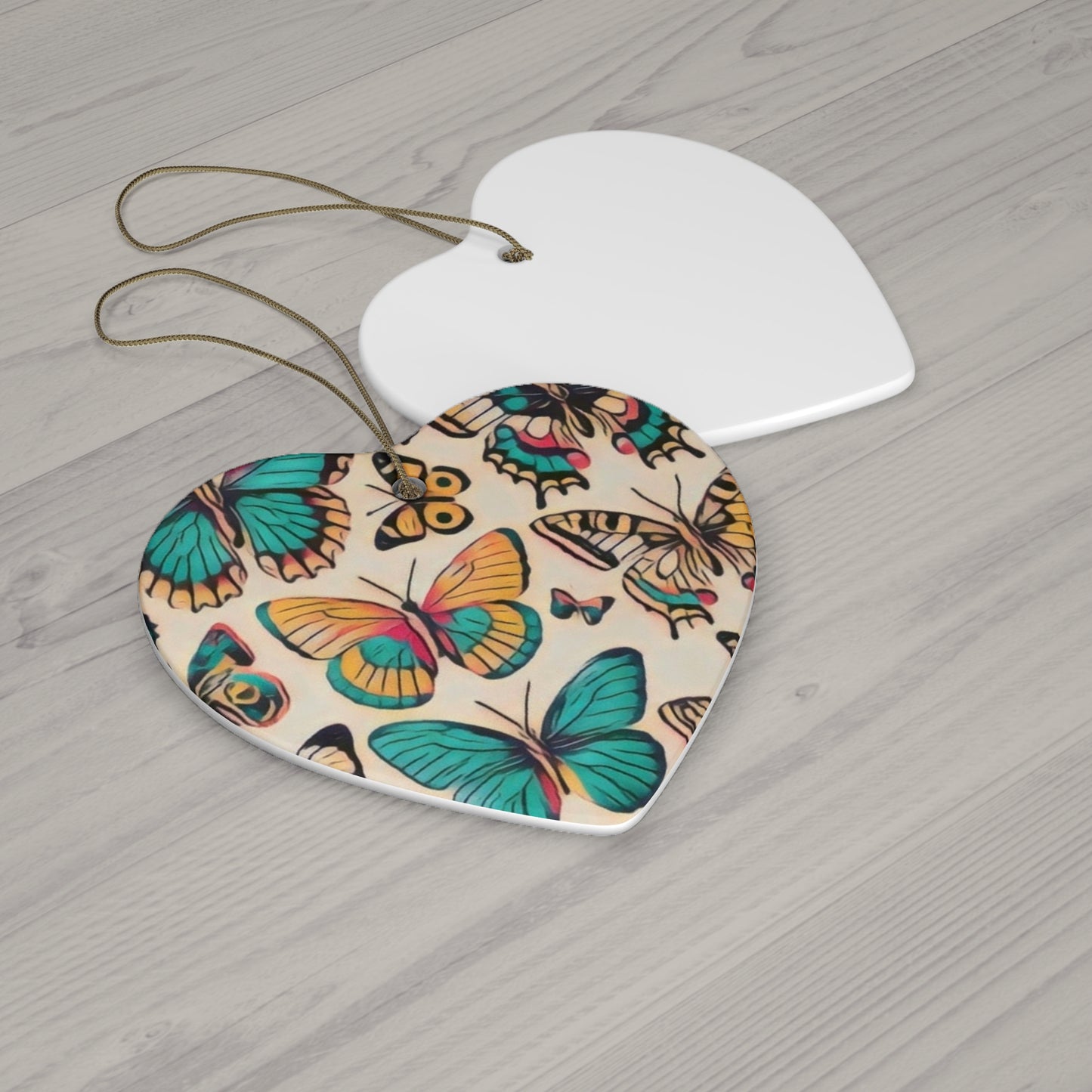 Butterfly Bliss Ceramic Ornament, 4 Shapes