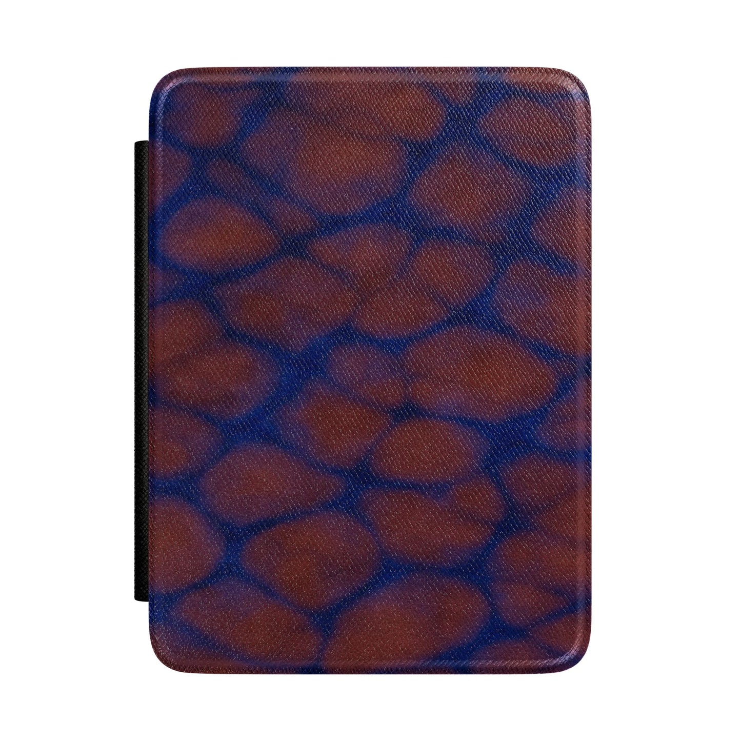 Leather-Texture Kindle Case — Blue & Brown Pebble Pattern Protective Cover