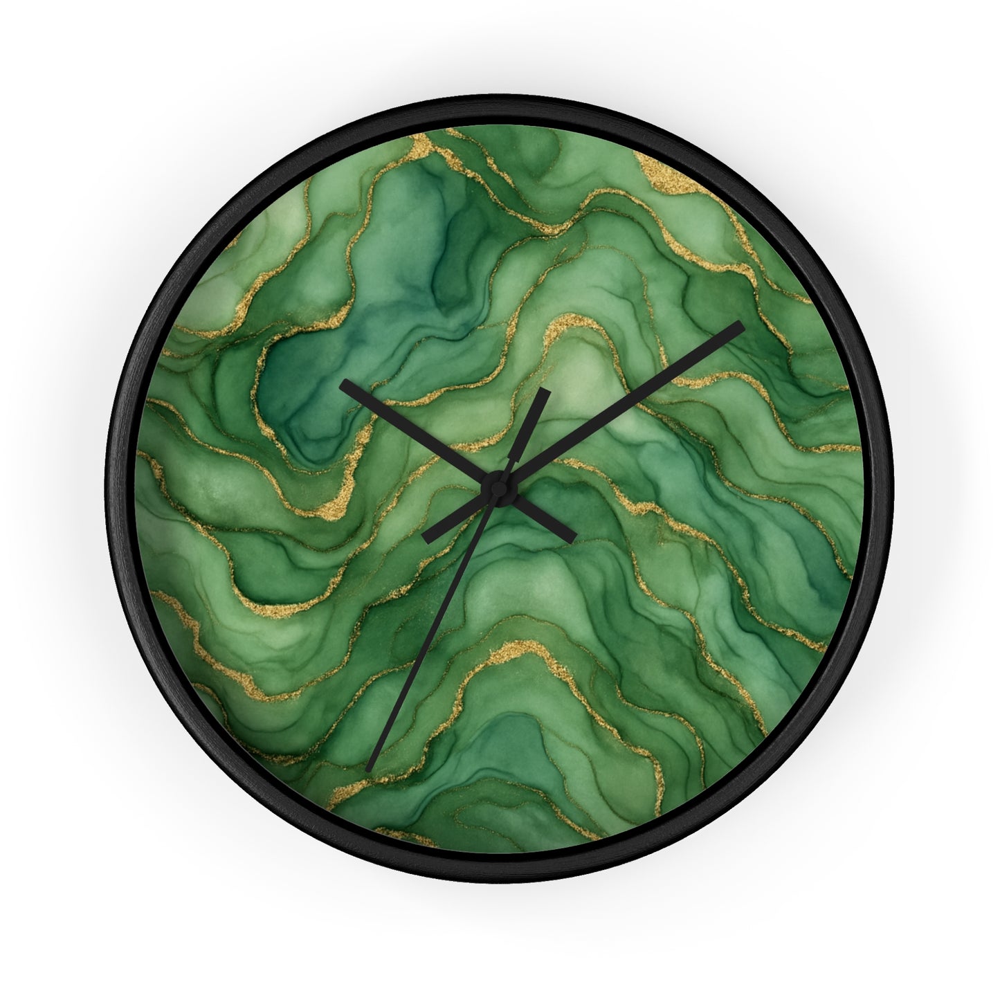 Marbled Flow Wall Clock – Verdant Layer