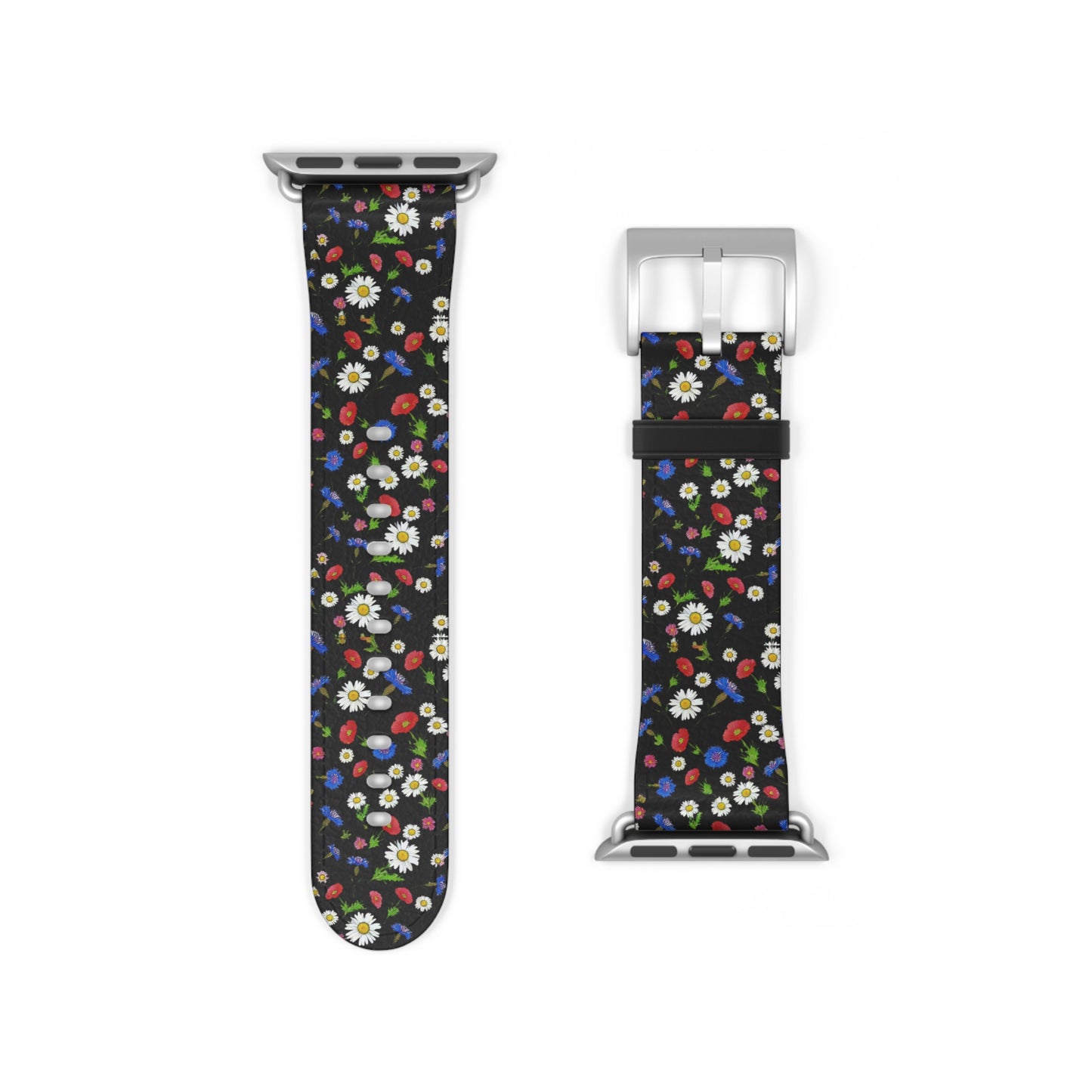 Floral Watch Band Black