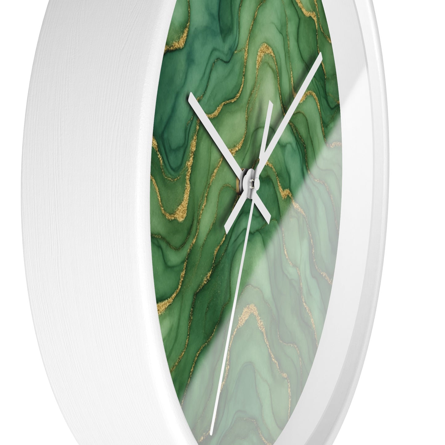 Marbled Flow Wall Clock – Verdant Layer