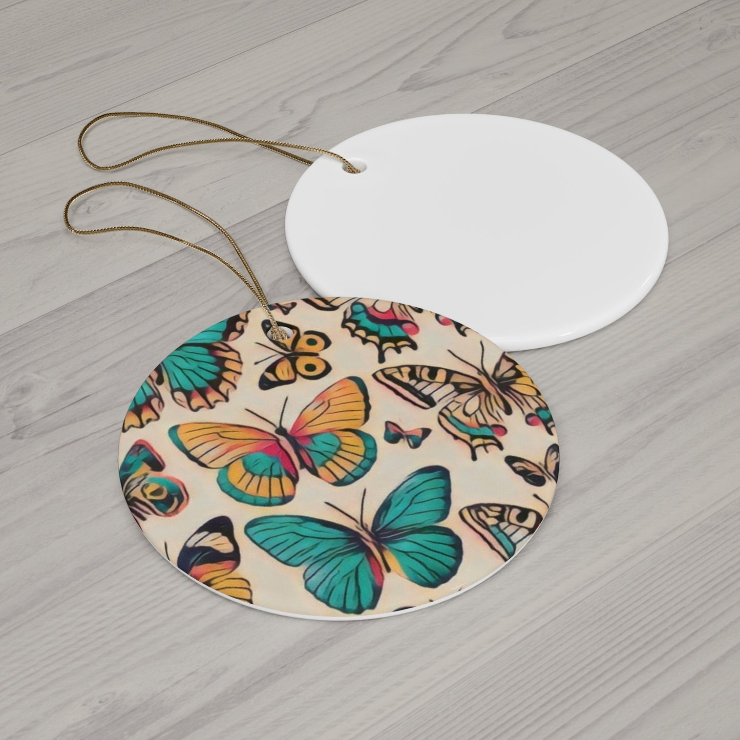 Butterfly Bliss Ceramic Ornament, 4 Shapes