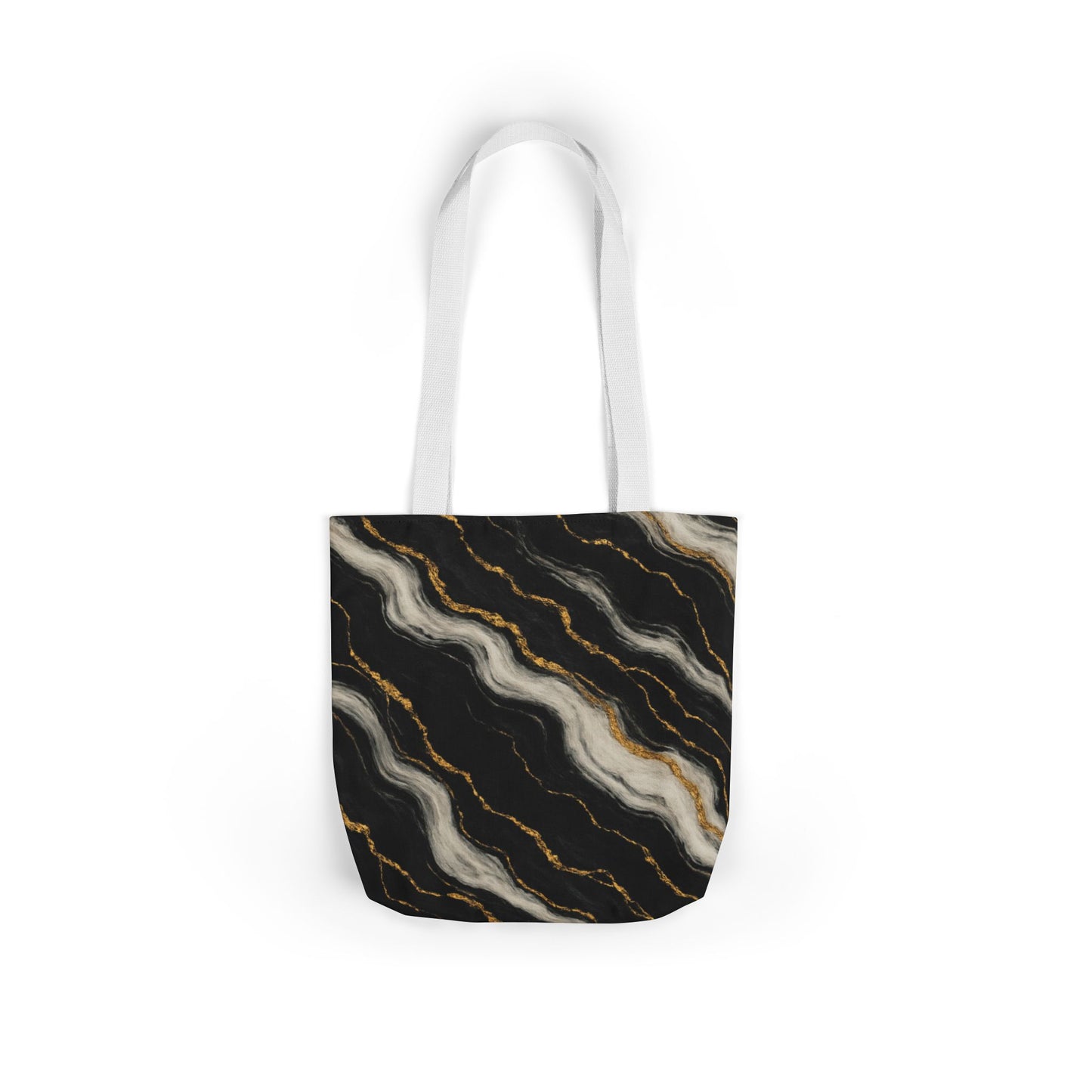 Midnight Marble Canvas Tote Bag with 5-Color Straps