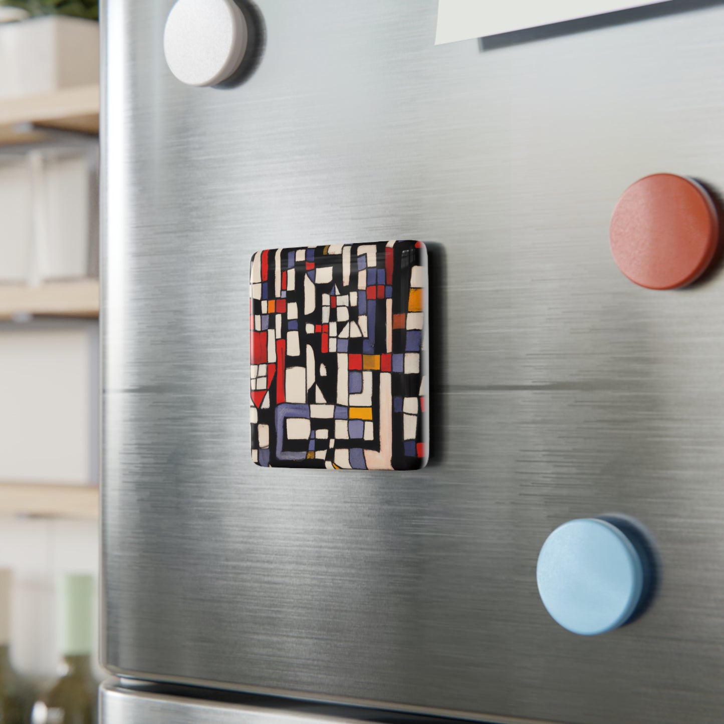 Modern Blocks Porcelain Magnet, Square