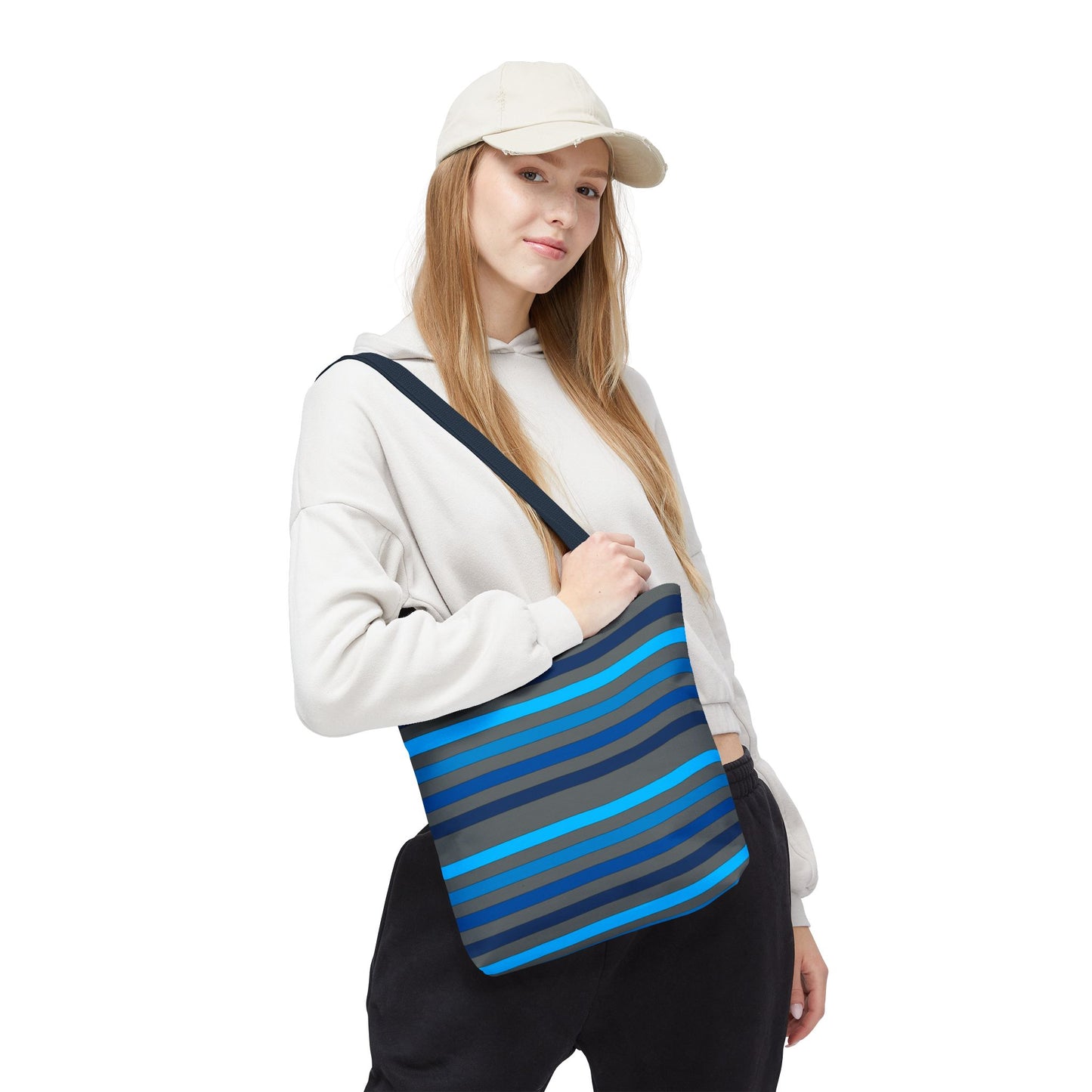 Grey/Blue Tote Bag