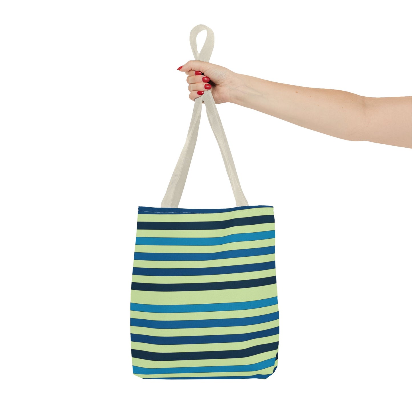Green/Blue Ocean Breeze StripesTote Bag