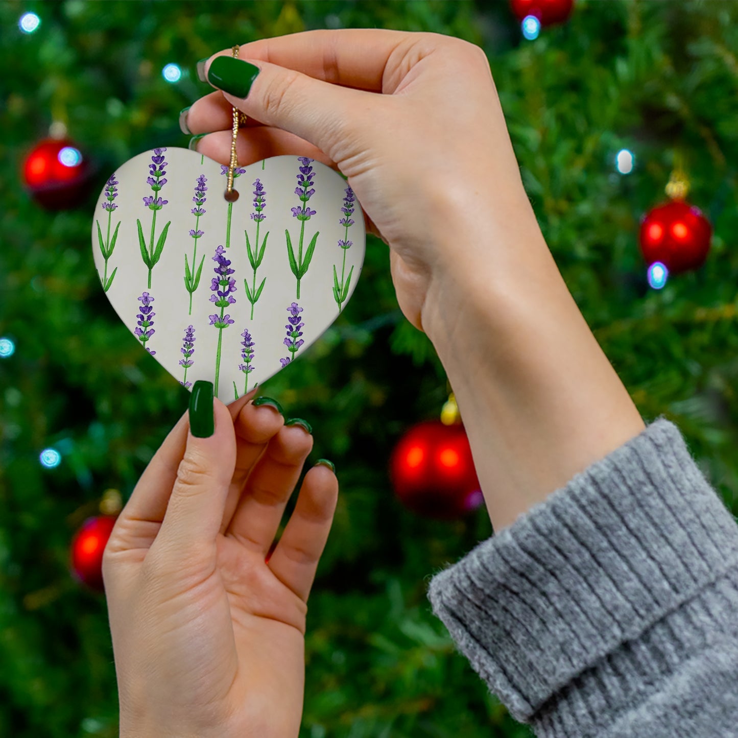 Lavender Calm Ceramic Ornament