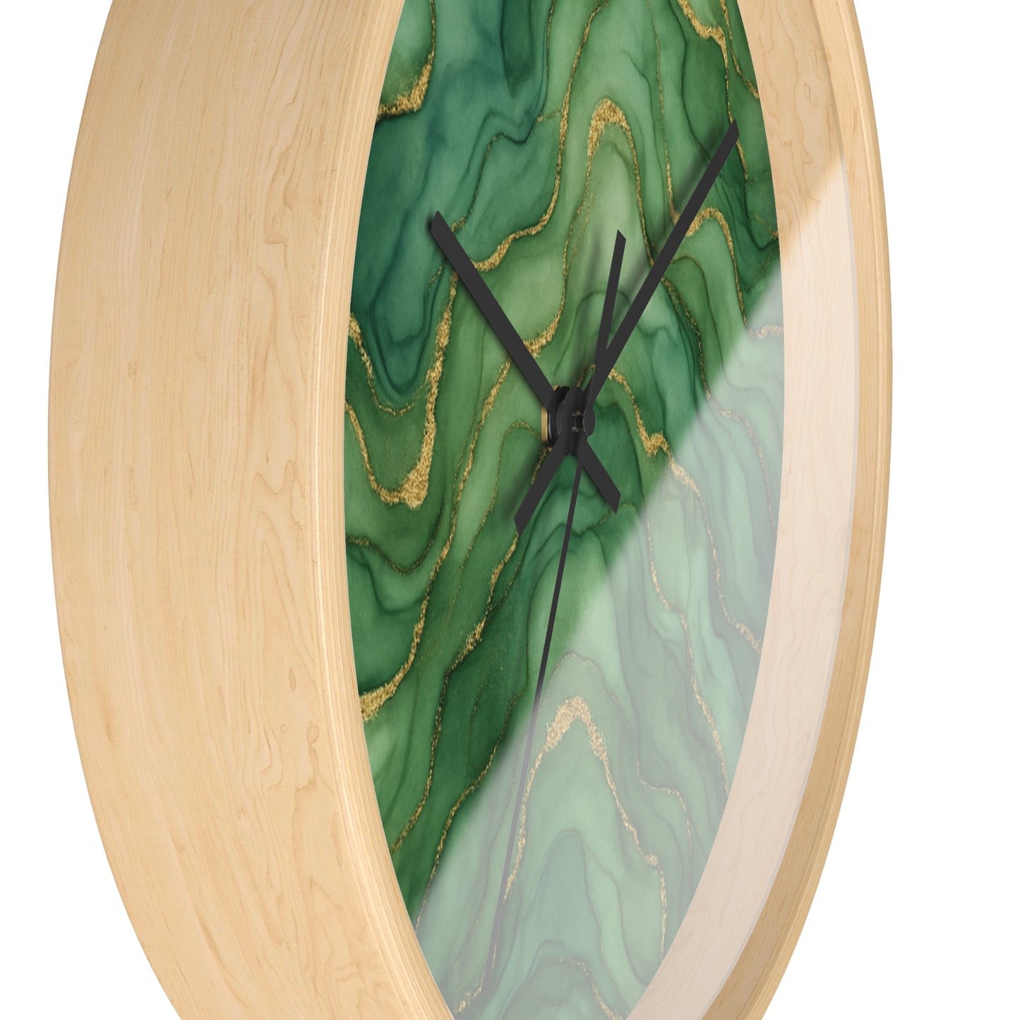 Marbled Flow Wall Clock – Verdant Layer