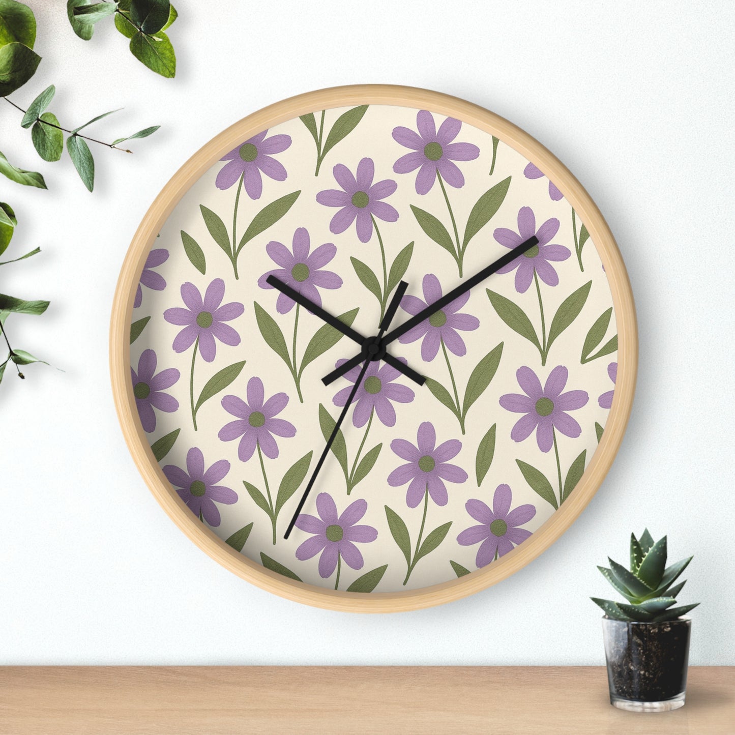 Meadow Bloom Wall Clock - Lavender