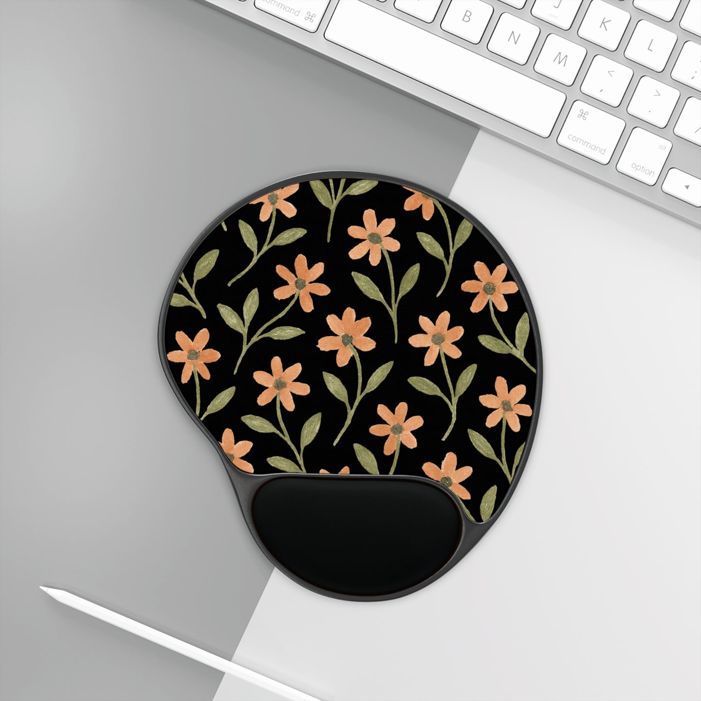 Floral Mouse Pad with Wrist Rest