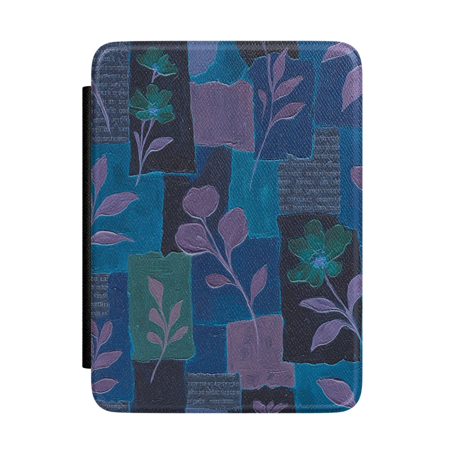 Floral Patchwork Kindle Case — Blue & Purple Botanical E-Reader Cover