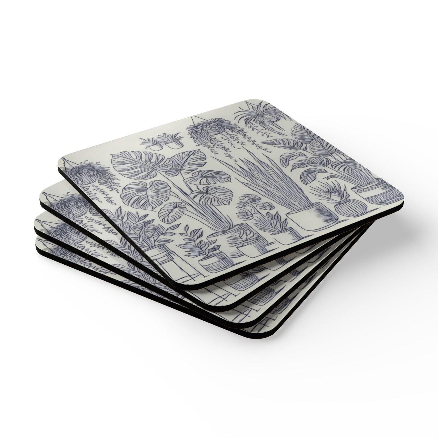 Botanical Breeze Corkwood Coaster Set