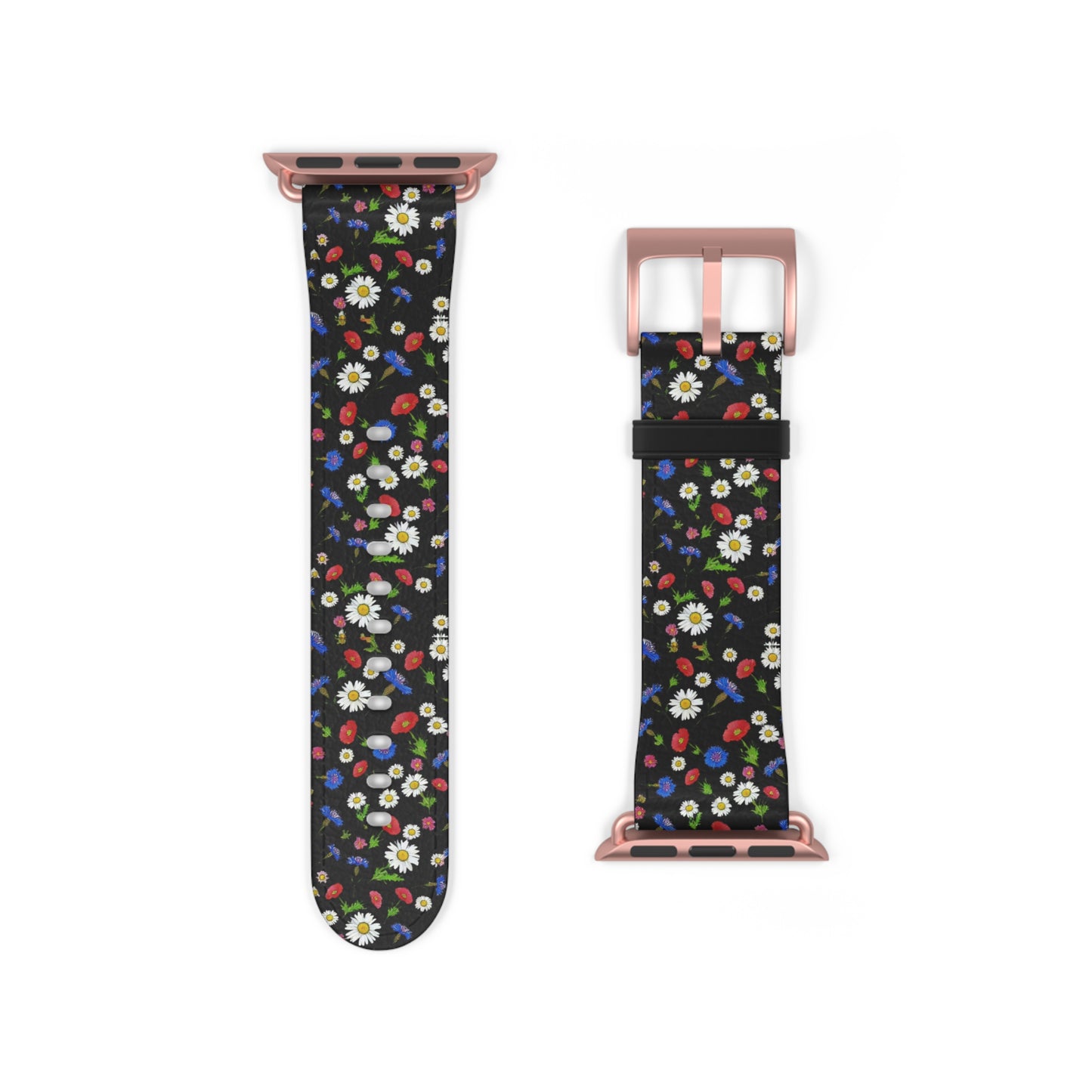 Floral Watch Band Black