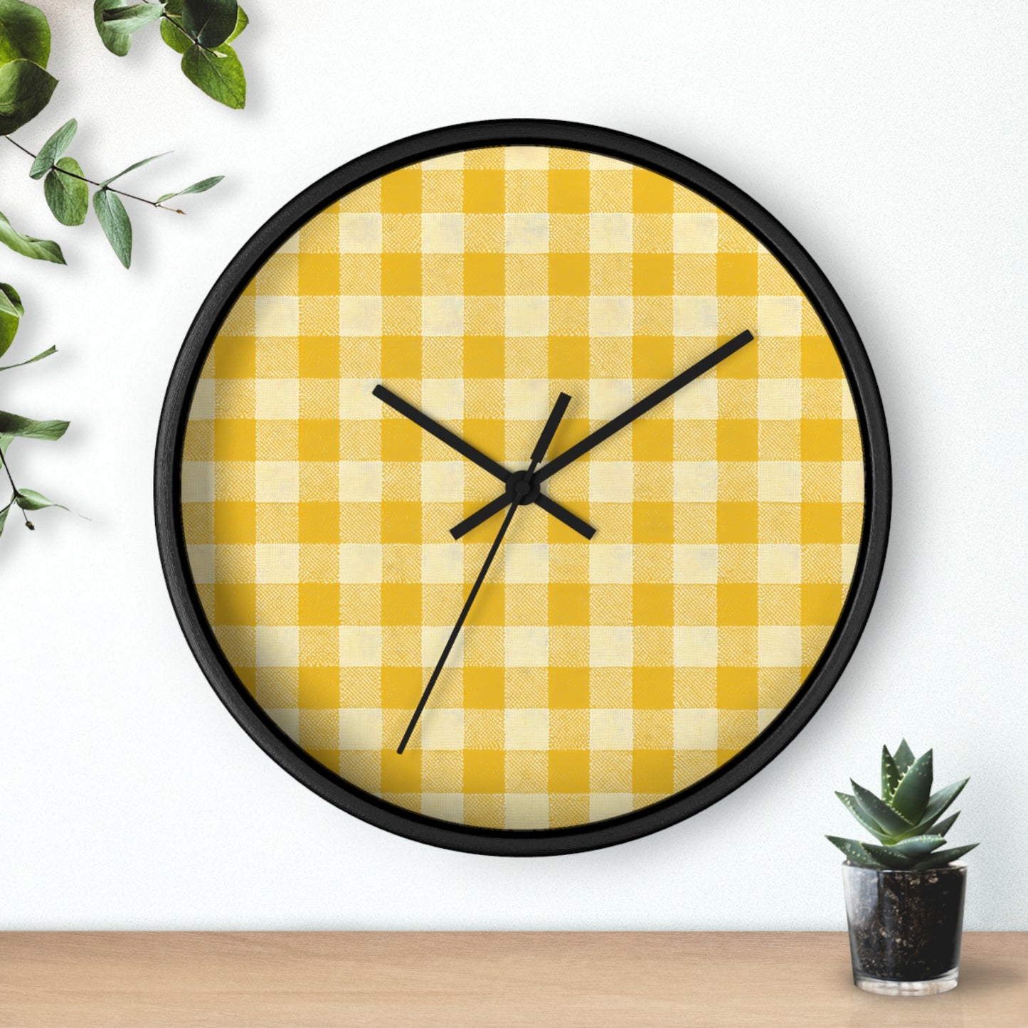 Heritage Check Wall Clock - Yellow