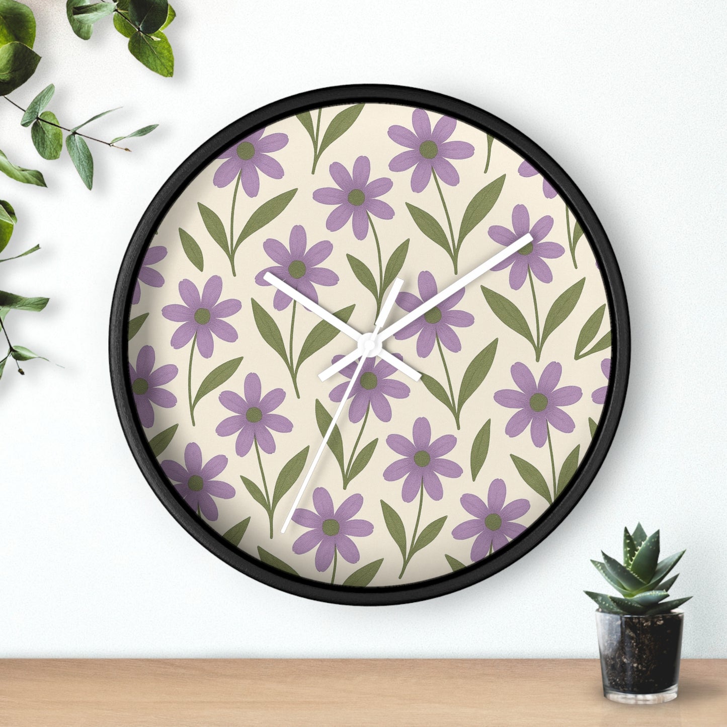 Meadow Bloom Wall Clock - Lavender