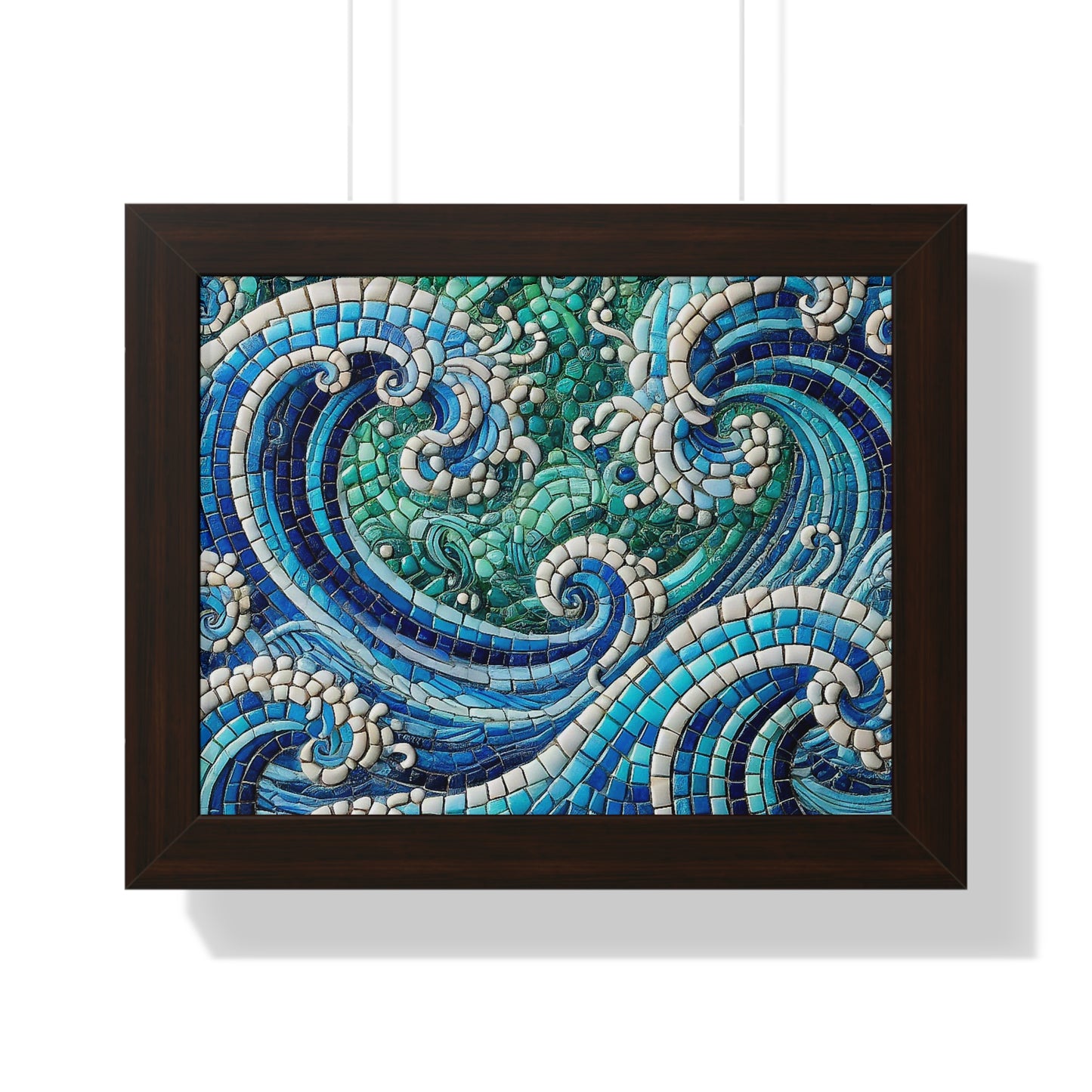 Ocean Waves Mosaic Framed Poster
