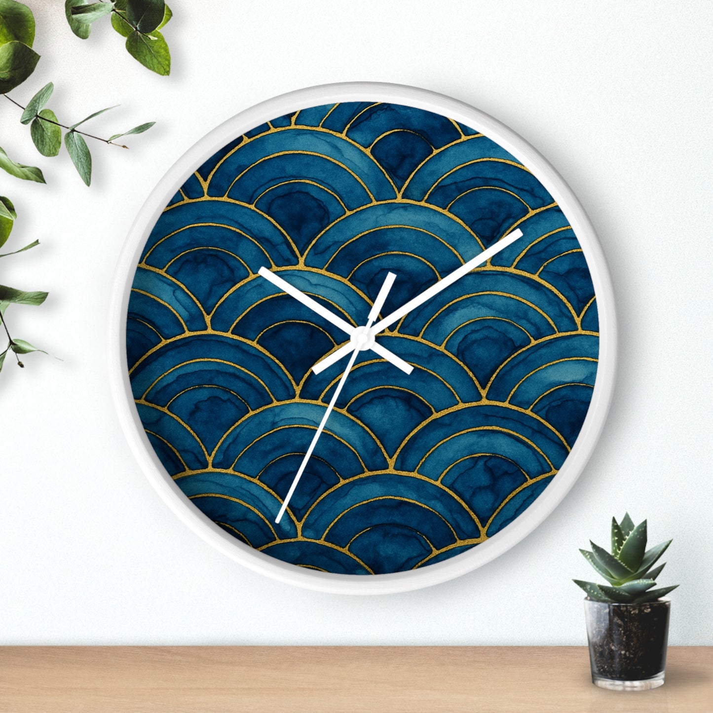Indigo Fanwaves Wall Clock