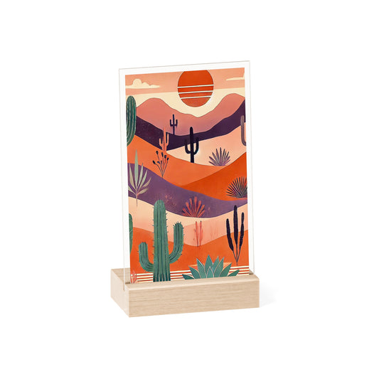 Acrylic Sign with Wooden Stand