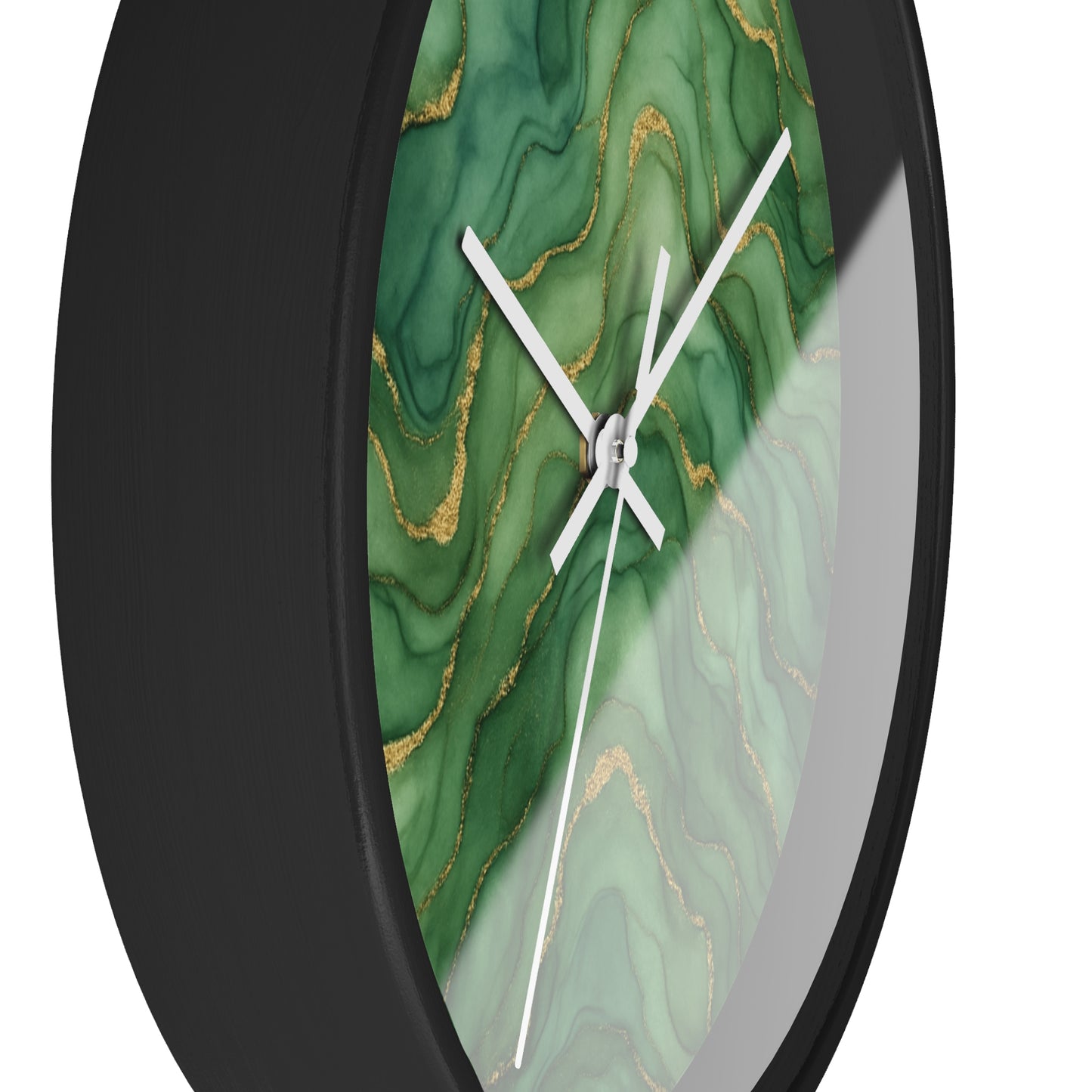 Marbled Flow Wall Clock – Verdant Layer
