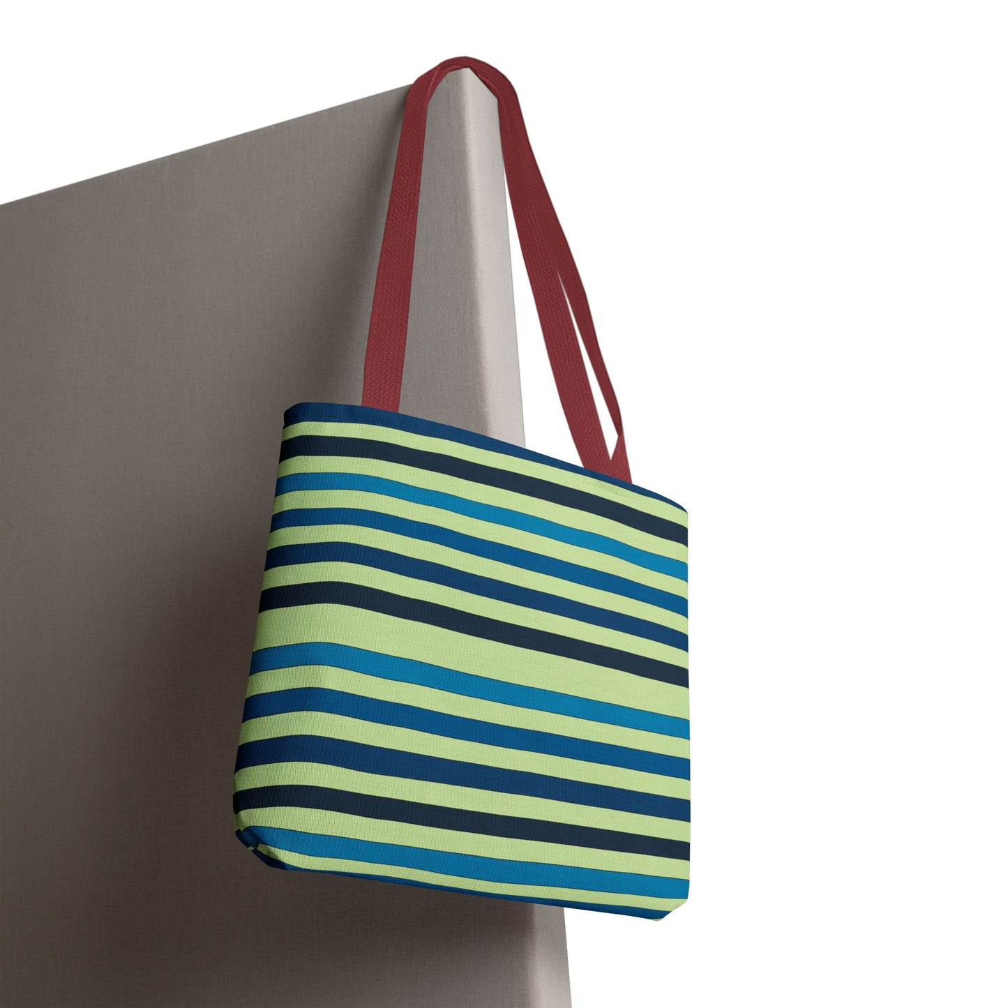 Green/Blue Ocean Breeze StripesTote Bag