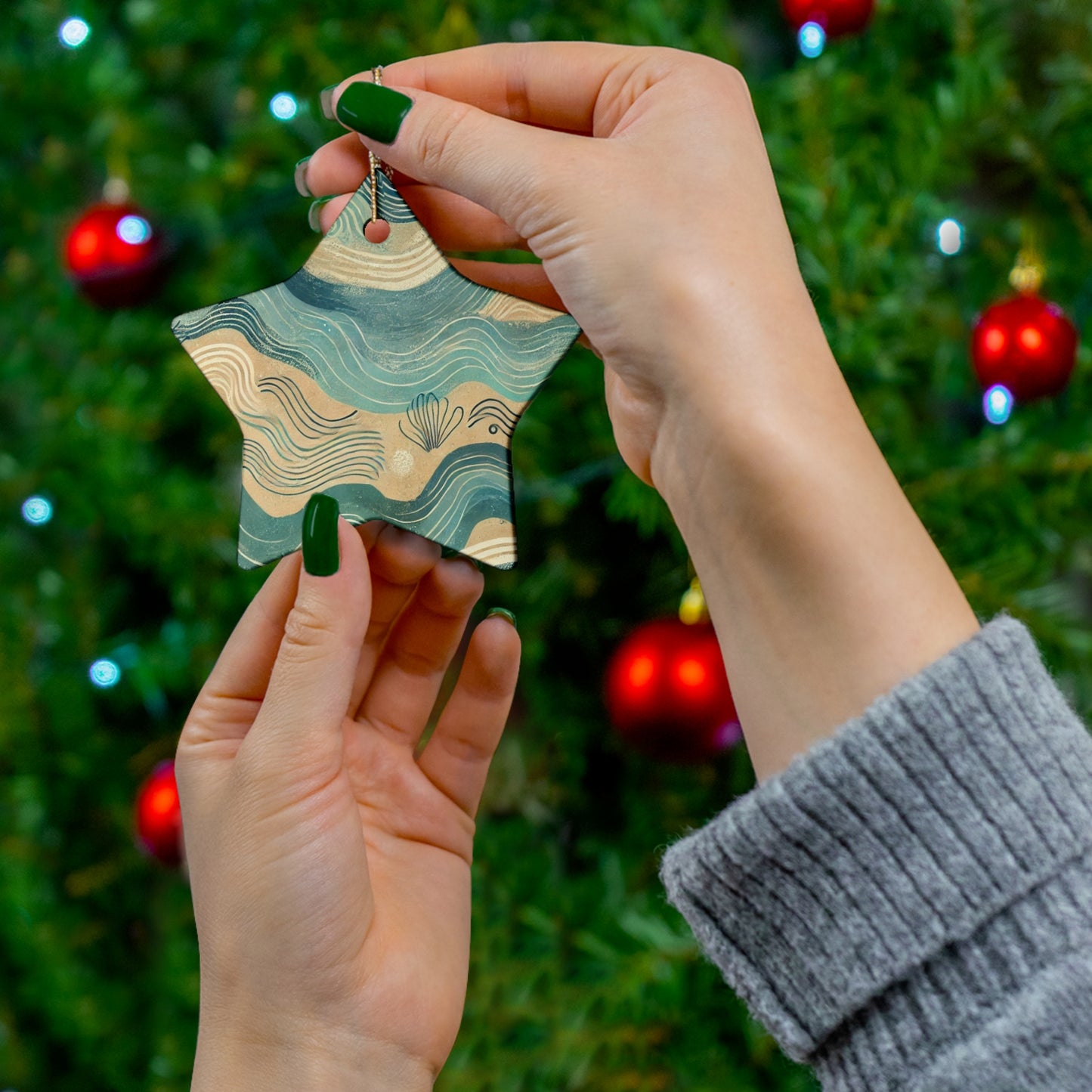 Seabreeze Currents Ceramic Ornament