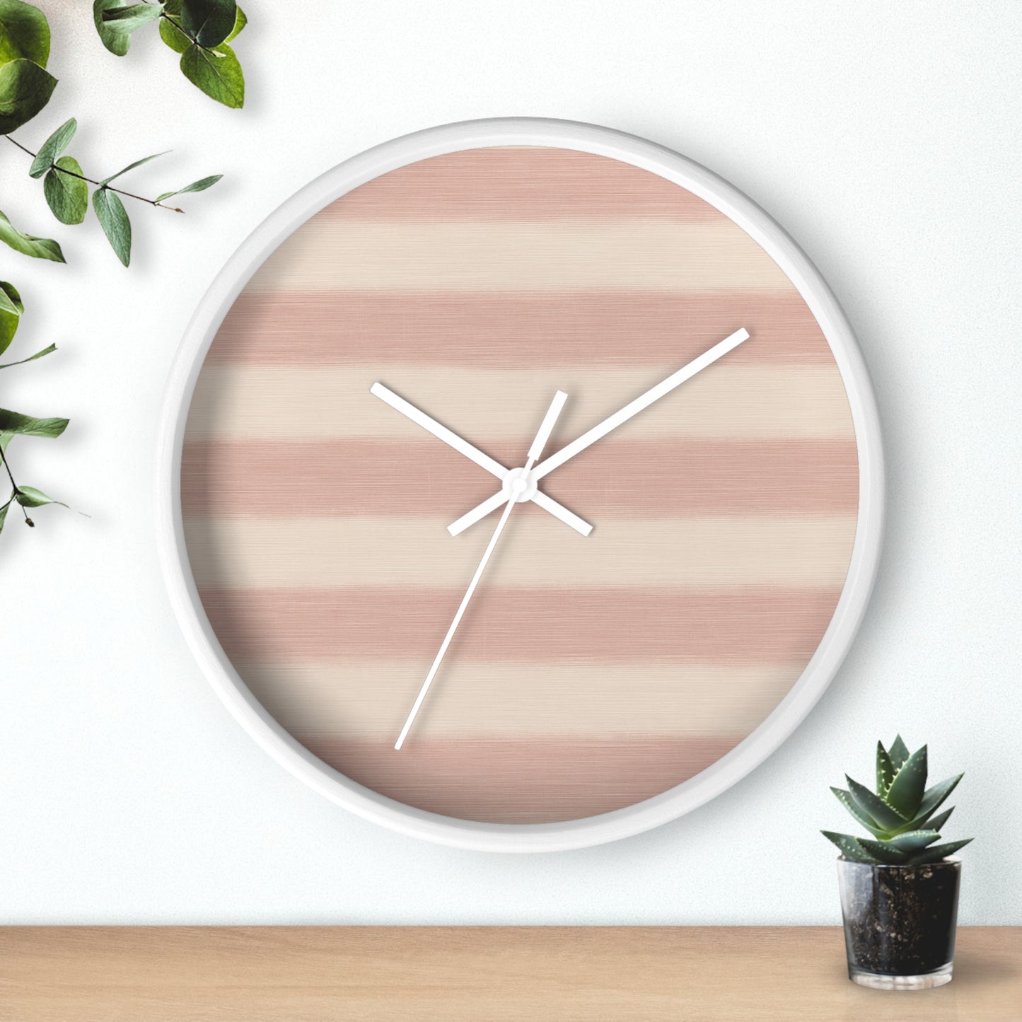 Loom Light Stripes Wall Clock – Rose Fade