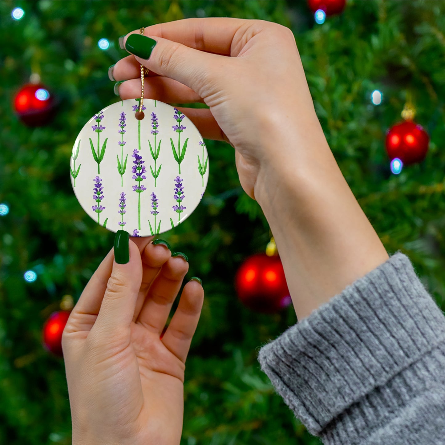 Lavender Calm Ceramic Ornament