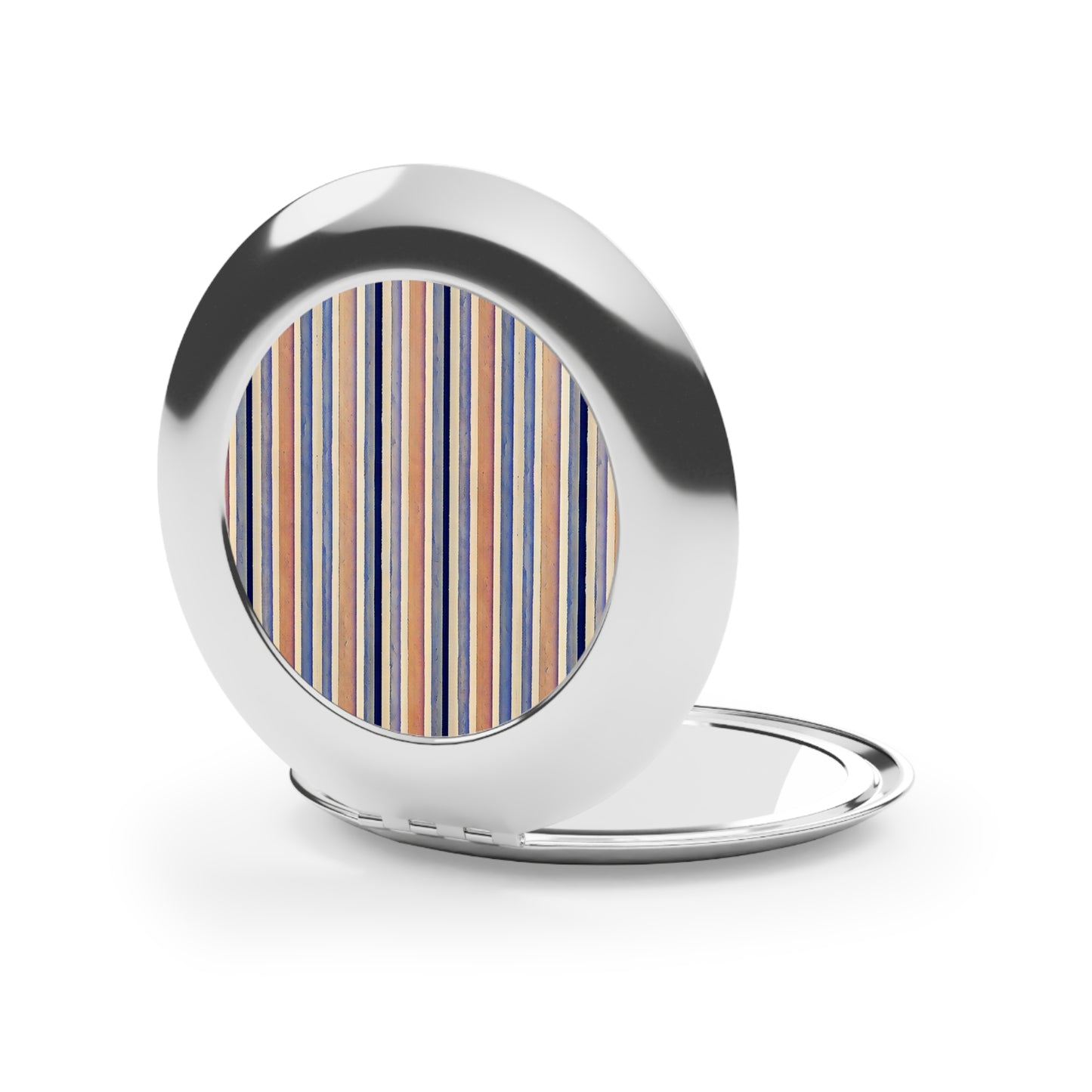 Compact Travel Mirror - Coastal Stripes Design
