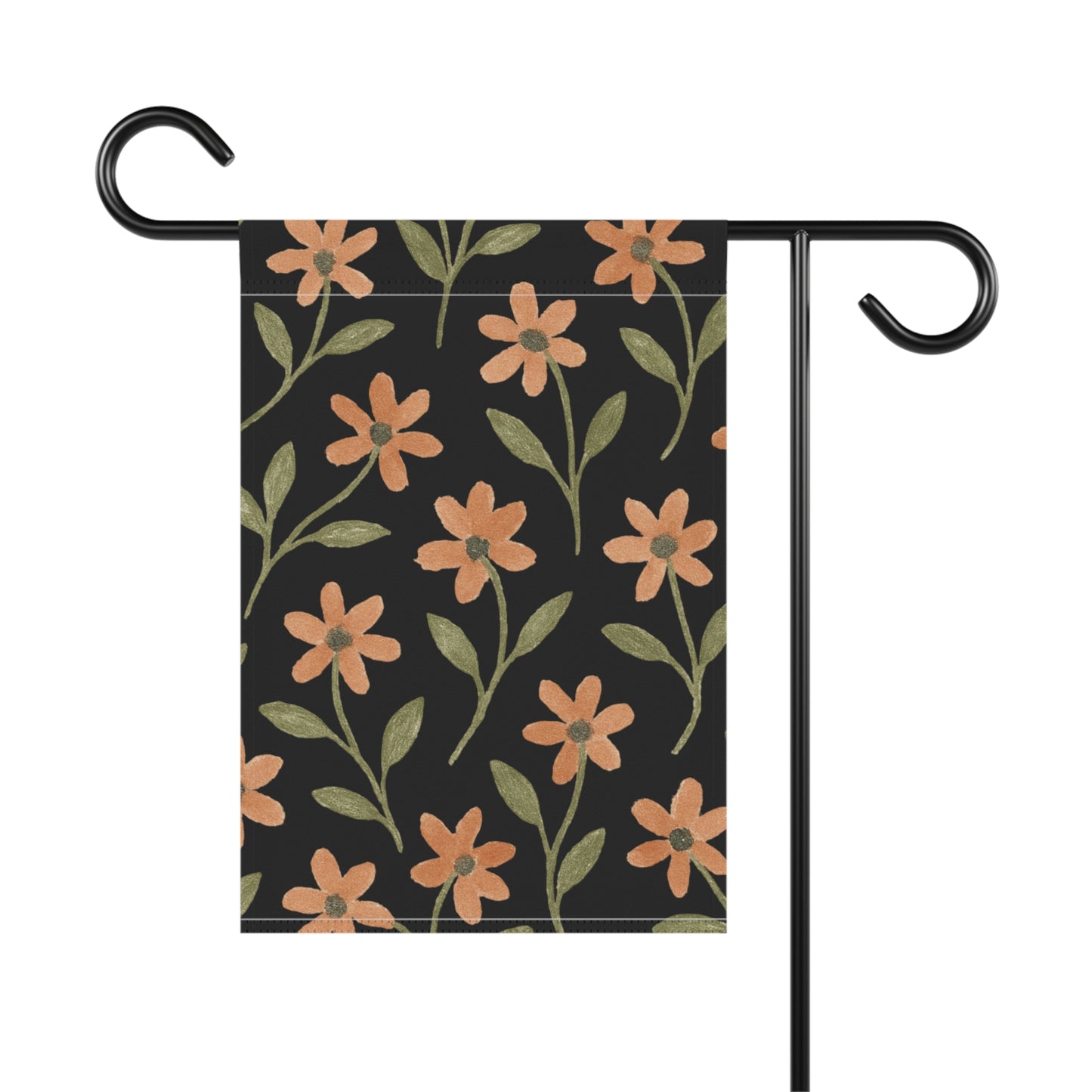 Floral Garden Banner - Black and Yellow Flower Design for Home Decor