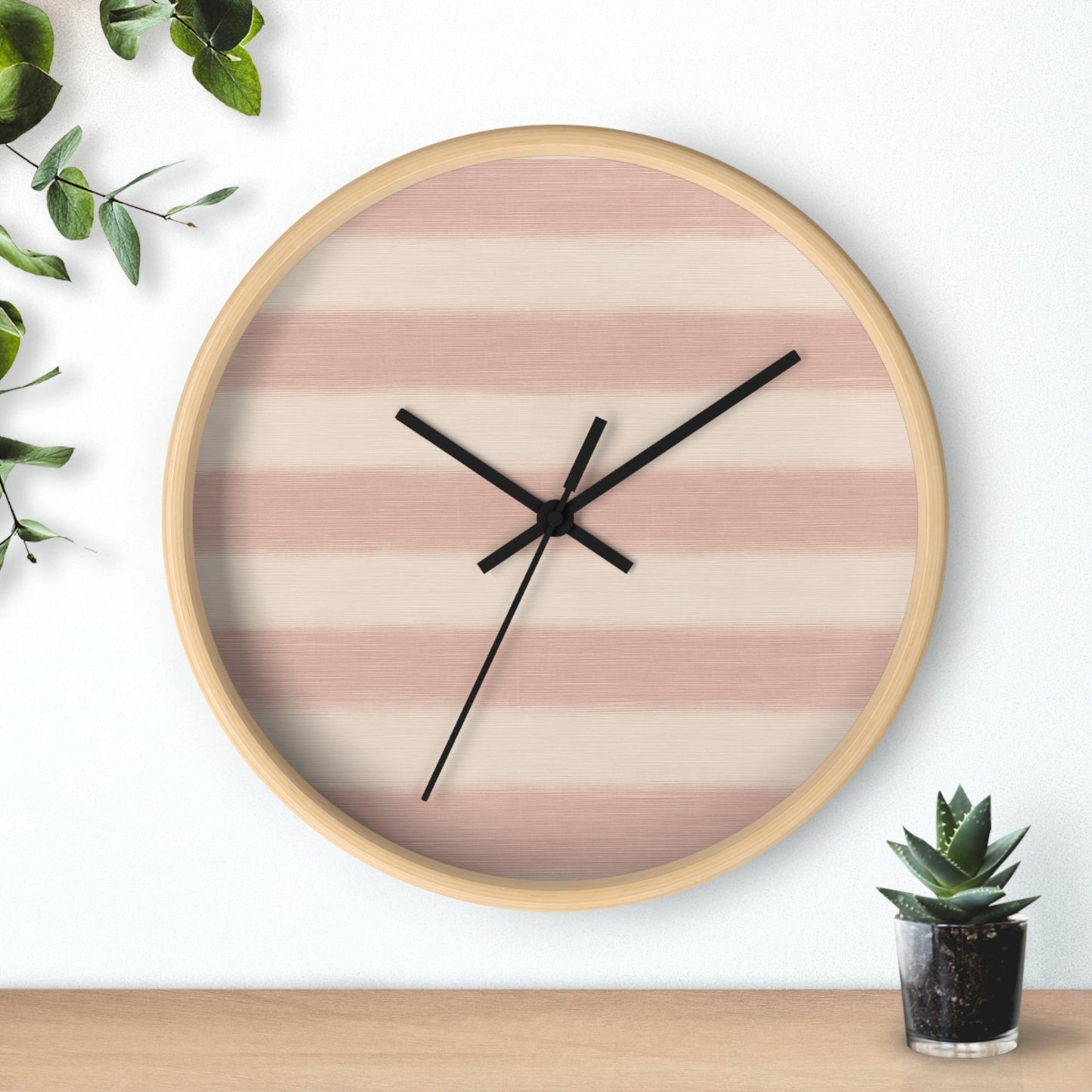 Loom Light Stripes Wall Clock – Rose Fade
