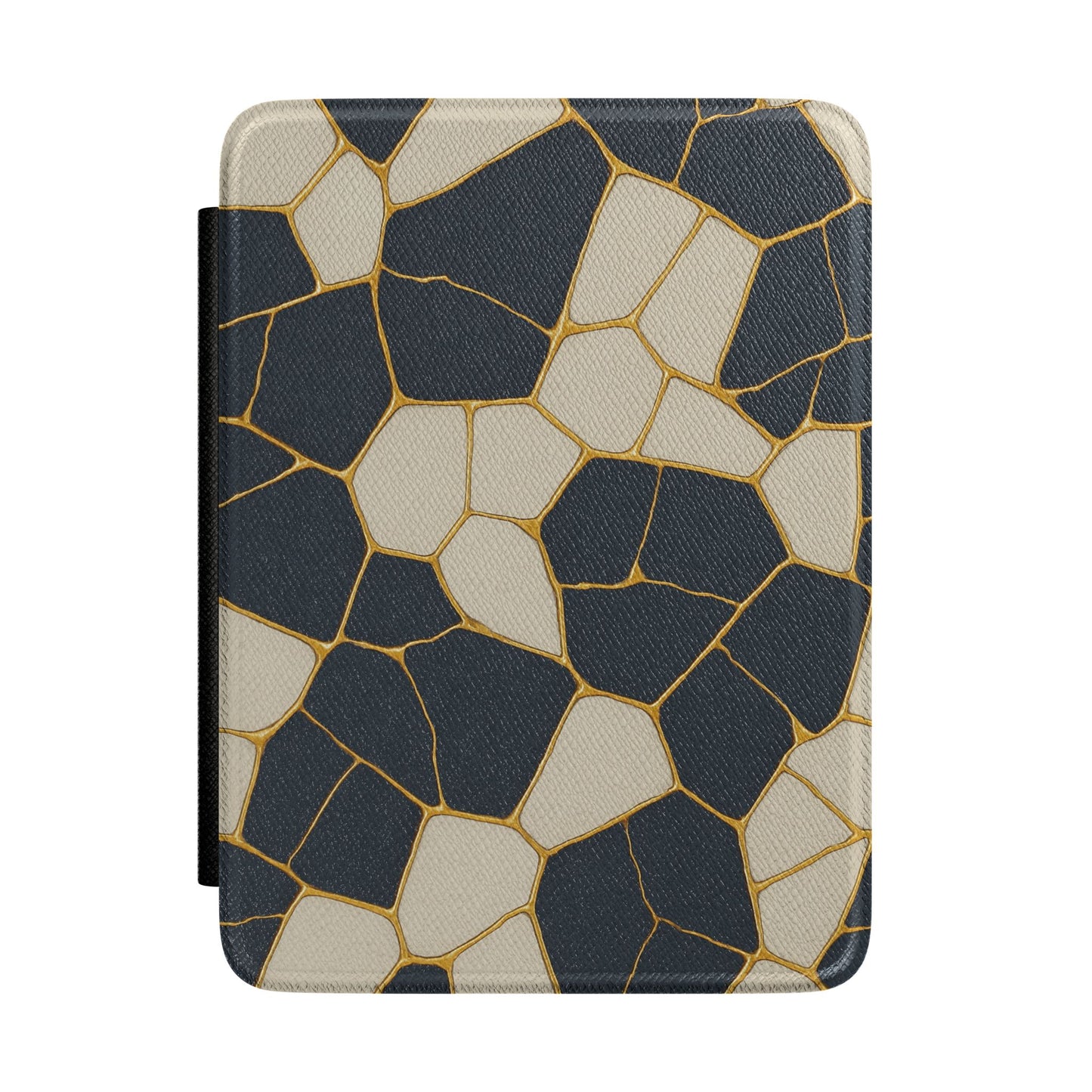Kindle Case — Black & Gold Mosaic Faux-Leather Sleeve