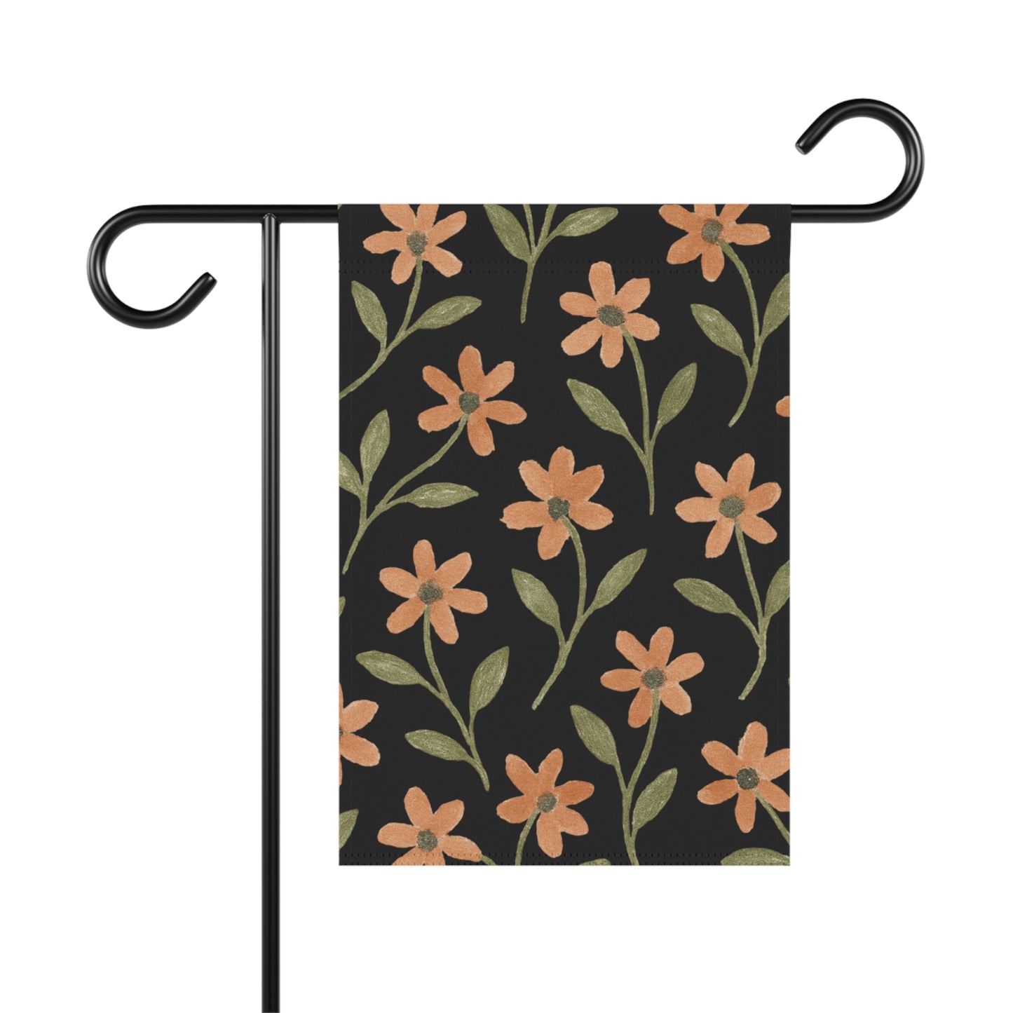 Floral Garden Banner - Black and Yellow Flower Design for Home Decor