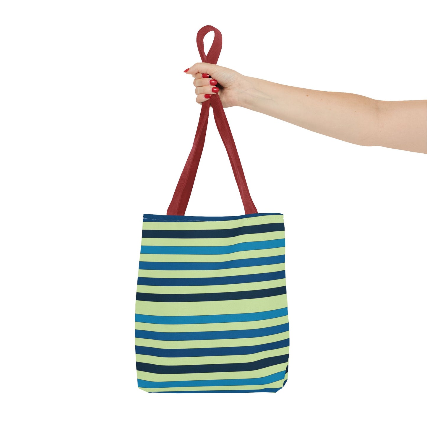 Green/Blue Ocean Breeze StripesTote Bag