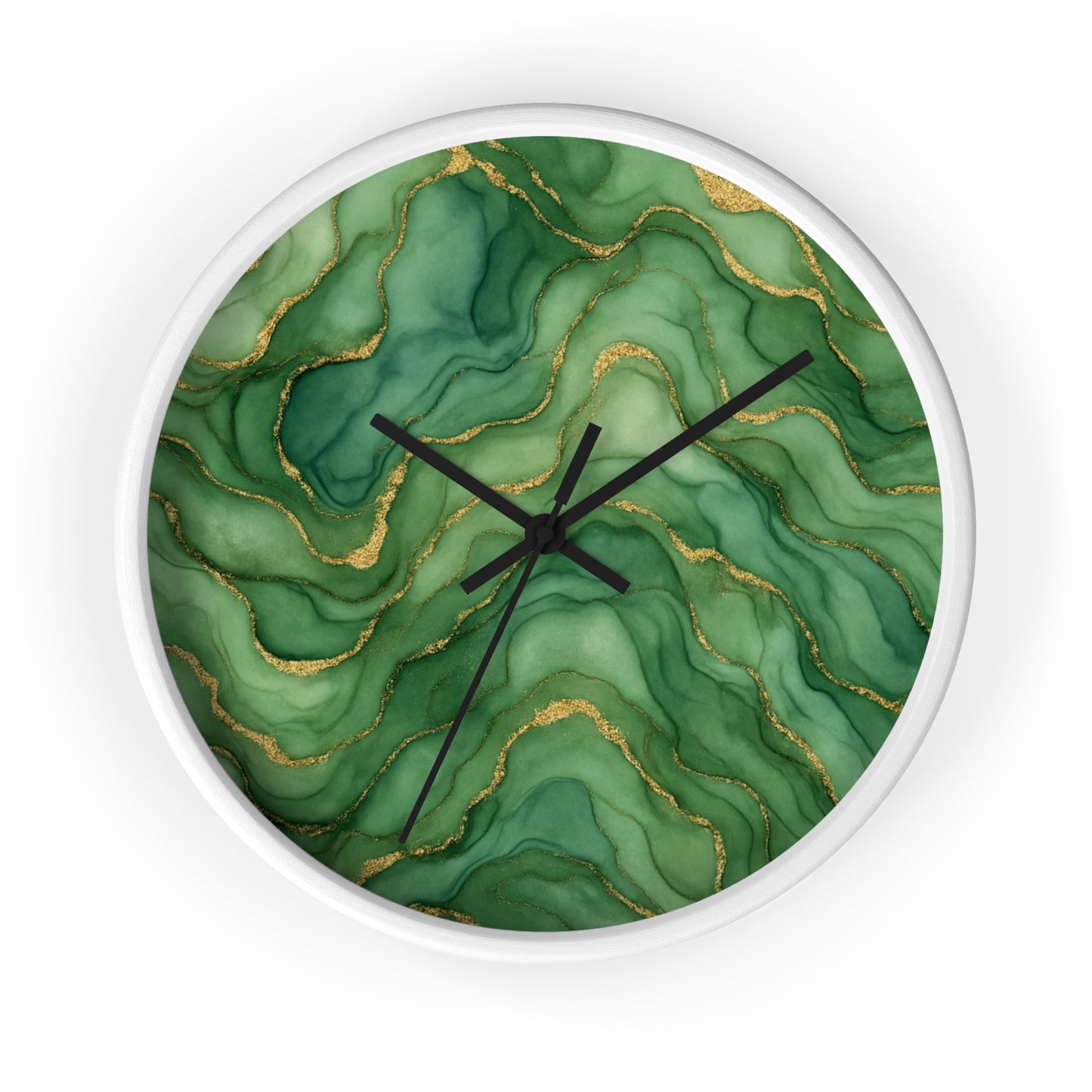 Marbled Flow Wall Clock – Verdant Layer