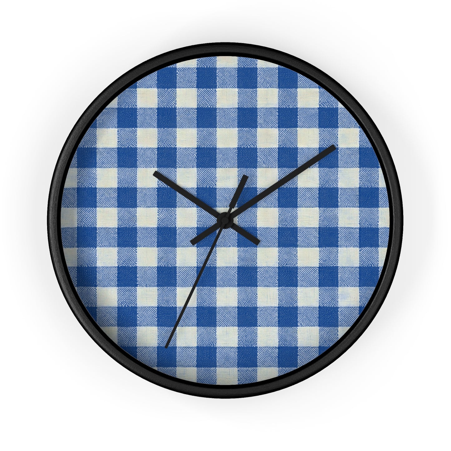 Heritage Check Wall Clock - Blue