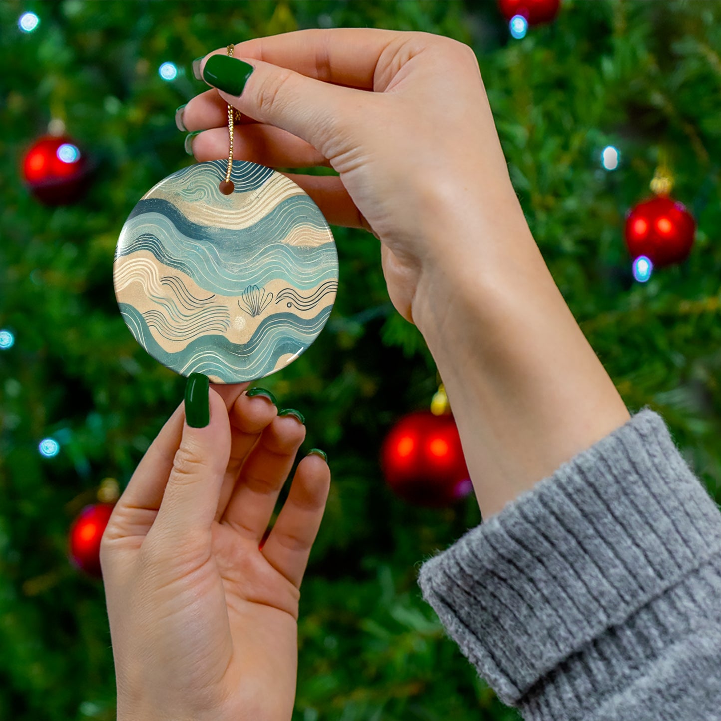 Seabreeze Currents Ceramic Ornament