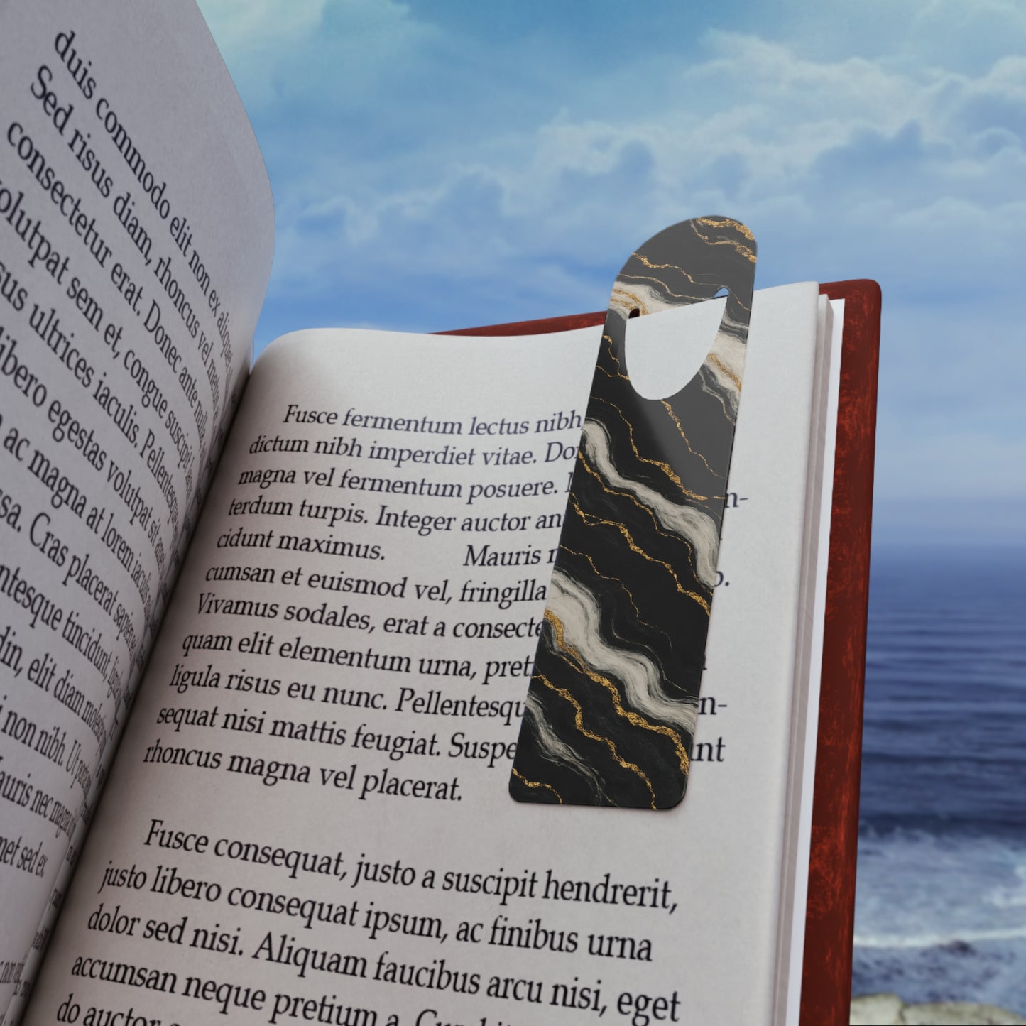 Midnight Marble Bookmark