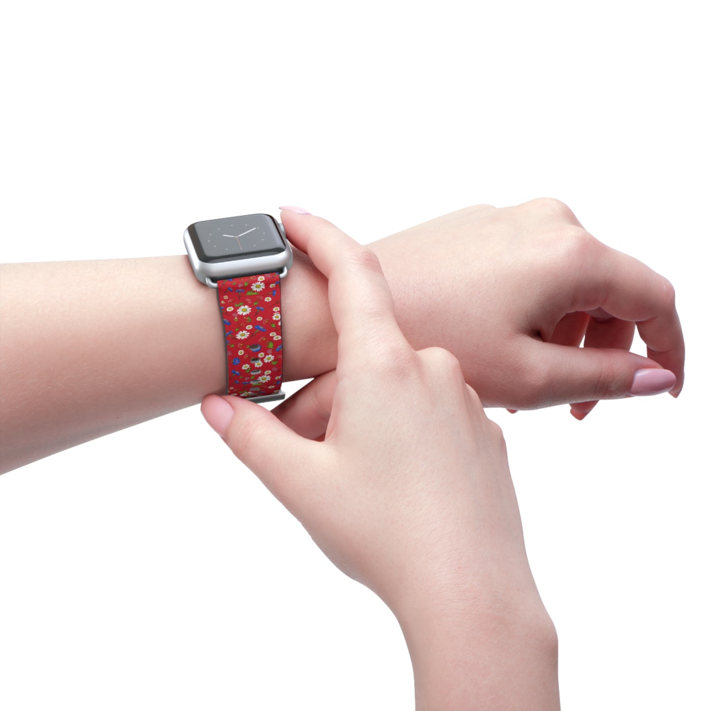 Floral Watch Band Red