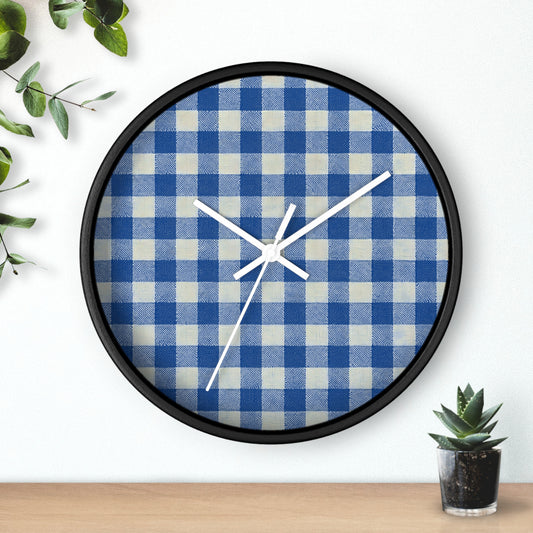 Heritage Check Wall Clock - Blue