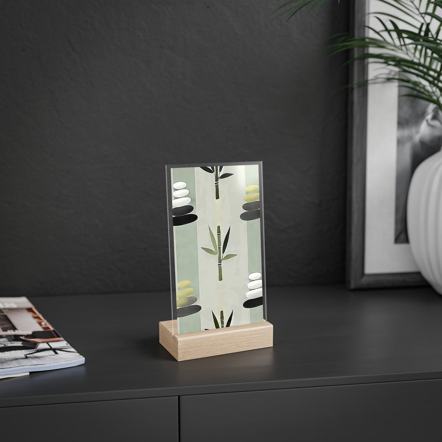 Acrylic Sign with Wooden Stand