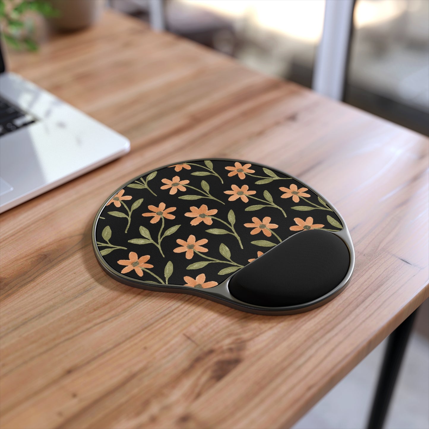 Floral Mouse Pad with Wrist Rest
