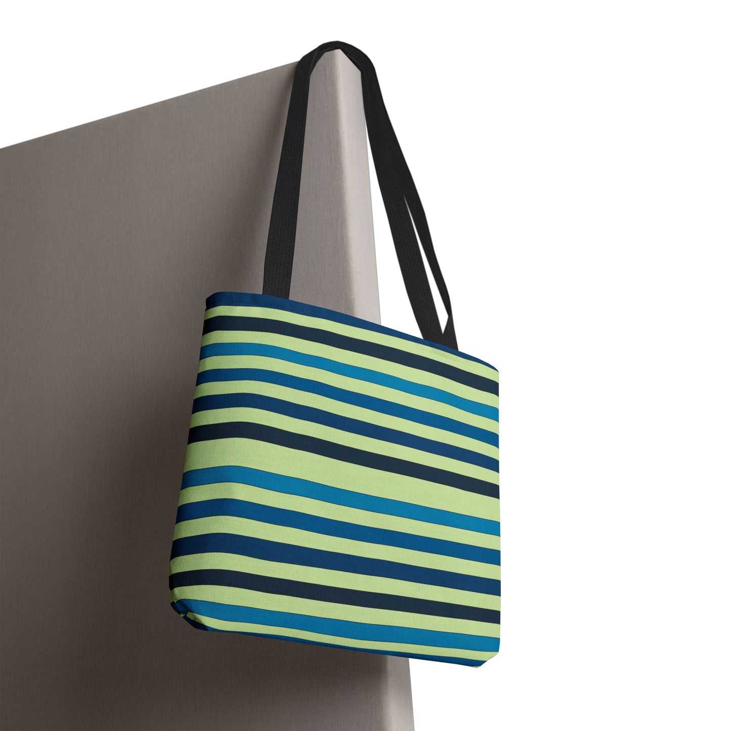 Green/Blue Ocean Breeze StripesTote Bag
