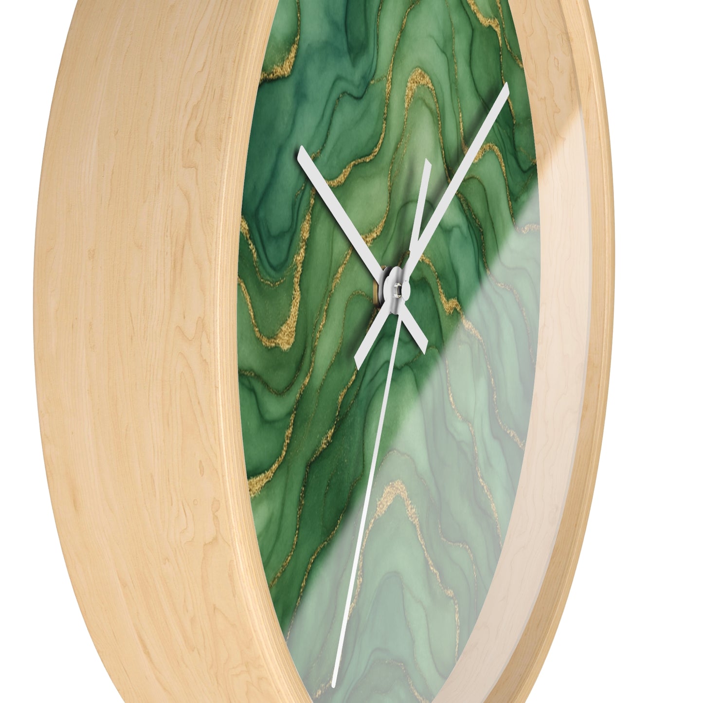 Marbled Flow Wall Clock – Verdant Layer