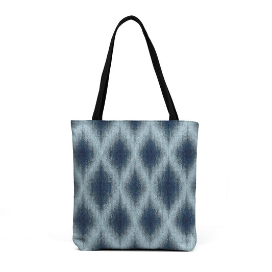 Indigo Drift Ikat Woven Tote