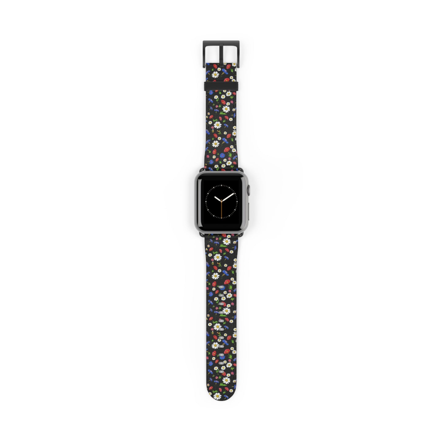 Floral Watch Band Black