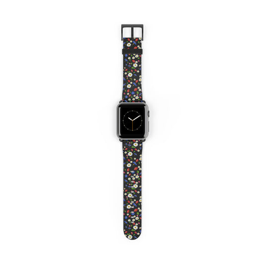 Floral Watch Band Black