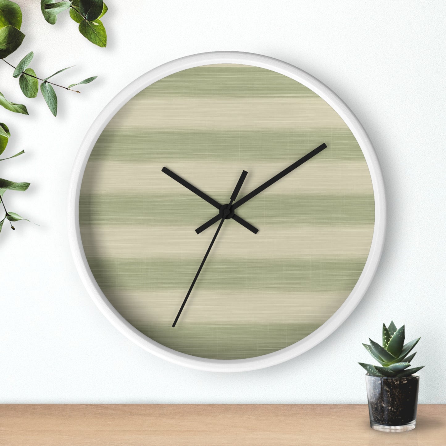 Loom Light Stripes Wall Clock – Sage Fade