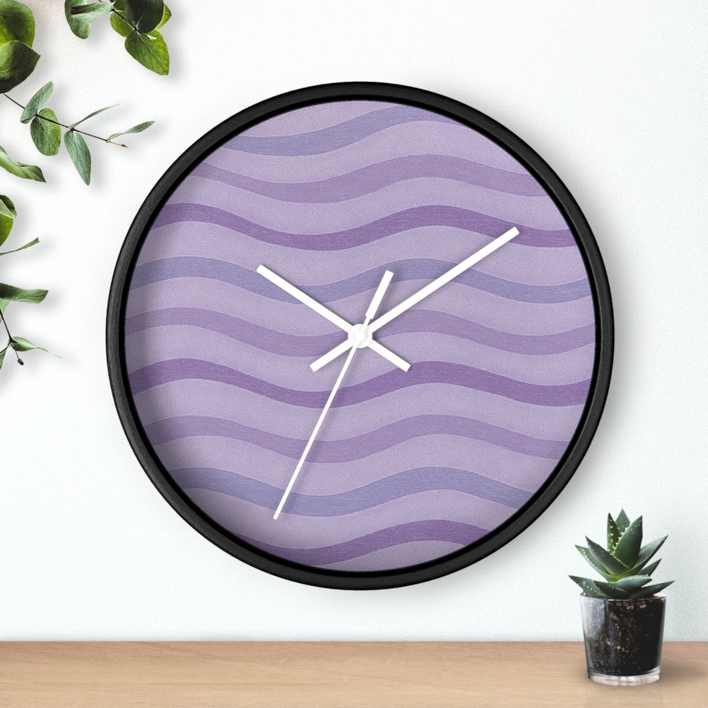 Wavy Stride Wall Clock - Lavender Dusk