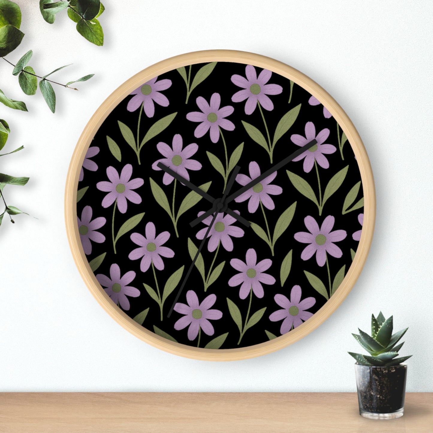 Meadow Bloom Wall Clock - Lavender