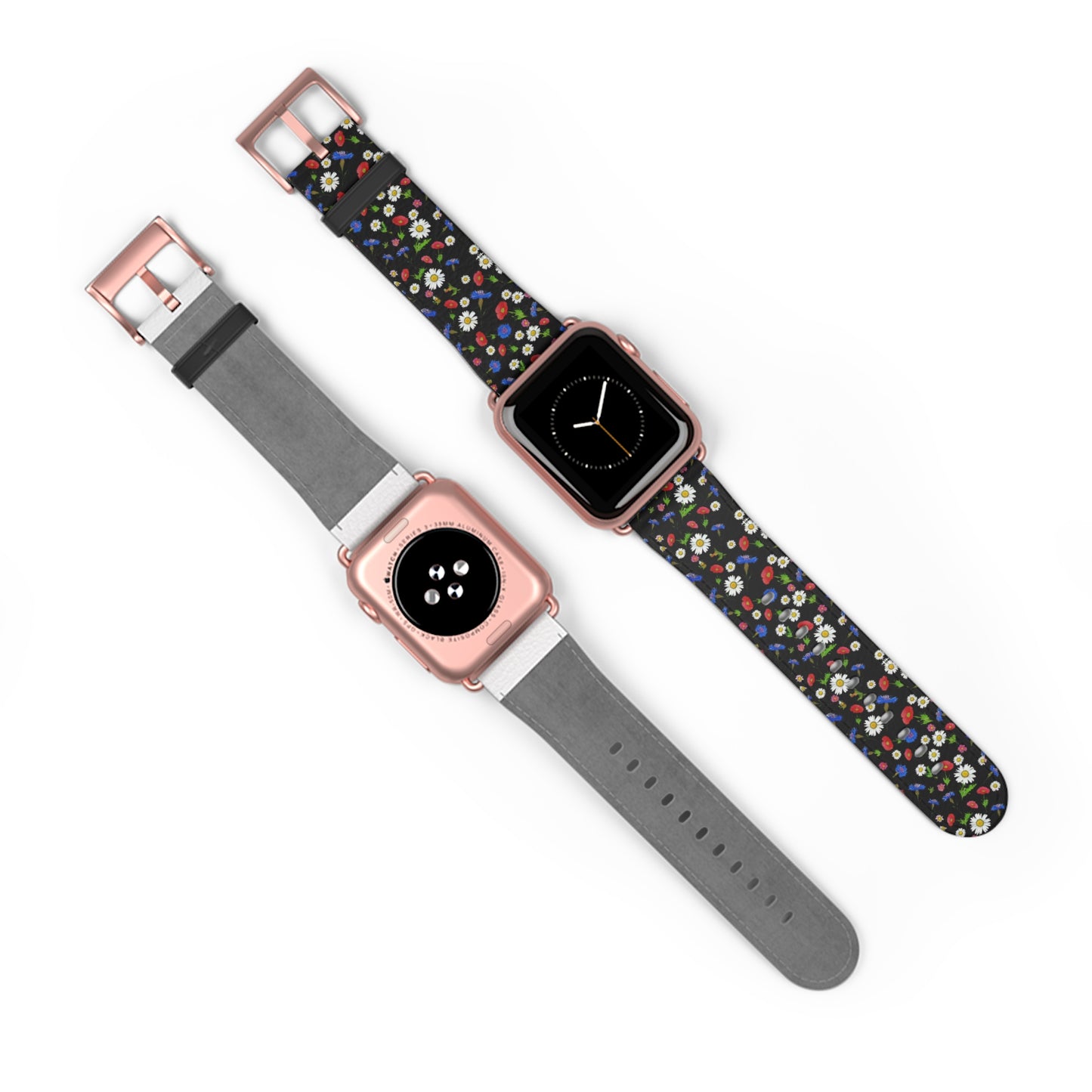 Floral Watch Band Black